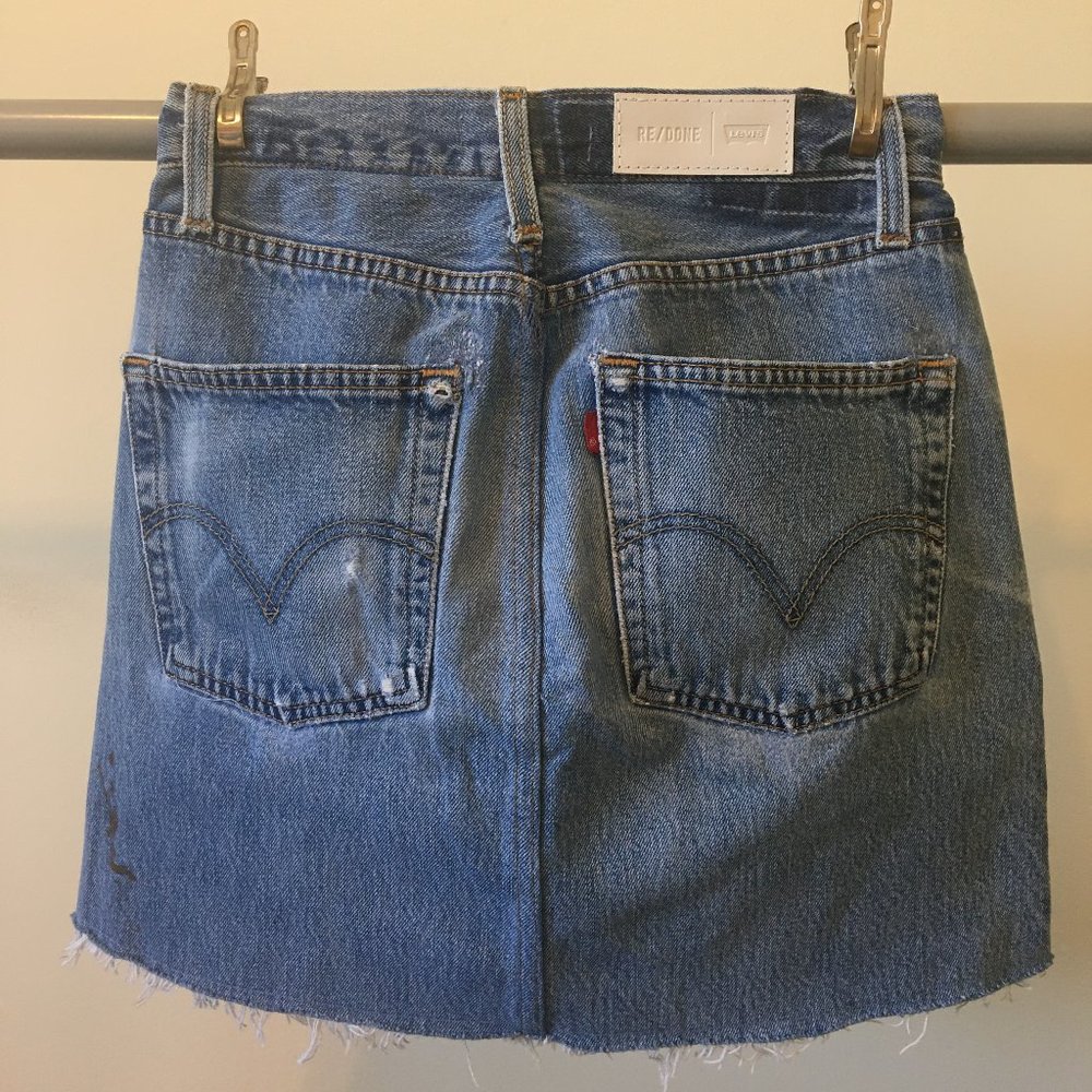 REDONE High Rise Mini Skirt - Picture 3 of 13